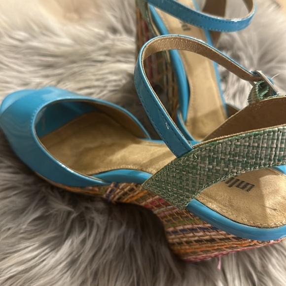 Unlisted turquoise and knit wedge sandal - Picture 4 of 4